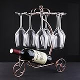 Miwoluna ワイン ラック スタンド グラス6個収納ホルダー アンティーク ワインオープナー付き (ブロンズ) Miwoluna ワイン ラック スタンド グラス6個収納ホルダー アンティーク ワインオープナー付き (ブロンズ)